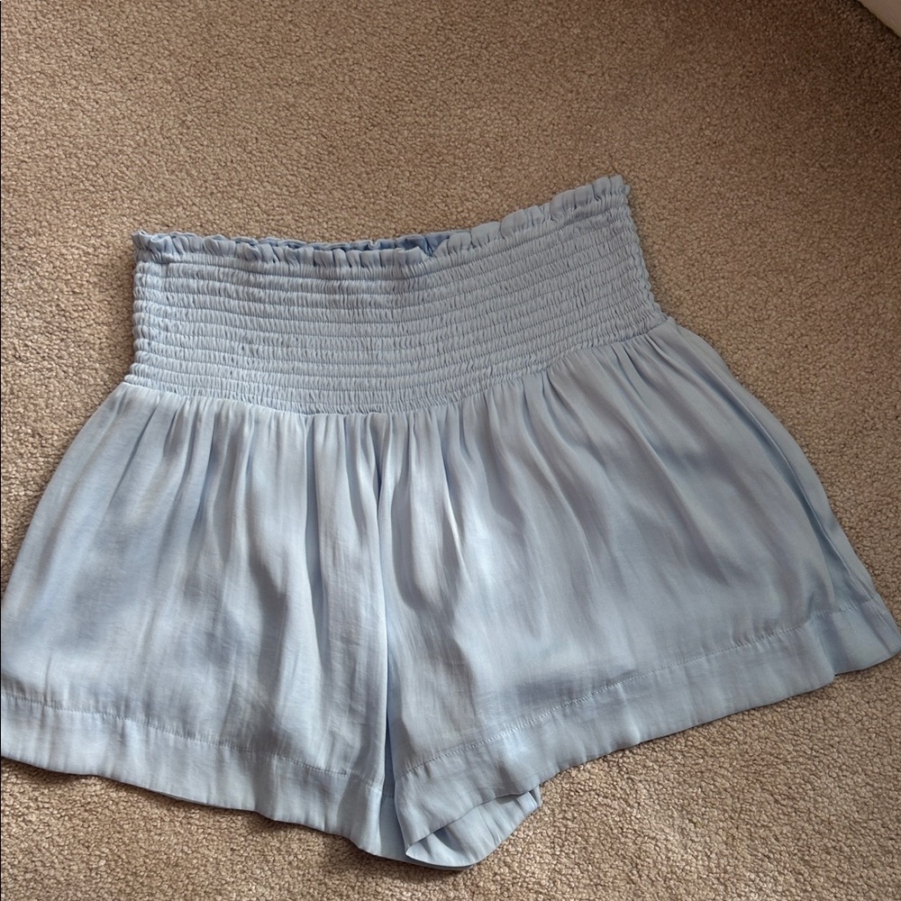 TCEC Women's High Waist Light Blue Shorts